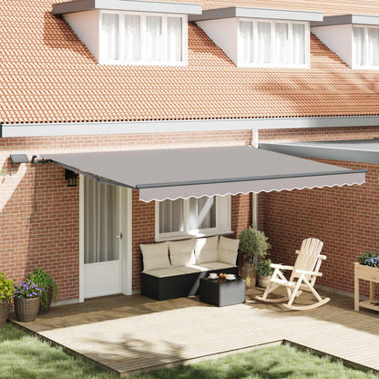 Tenda retrattile Grigio Chiaro 450 × 350 cm Tessuto e Alluminio | homemem39