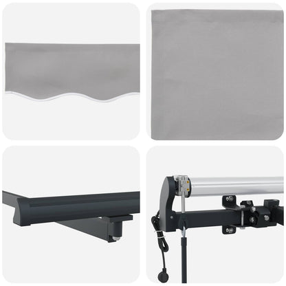 Tenda retrattile Grigio Chiaro 450 × 350 cm Tessuto e Alluminio | homemem39