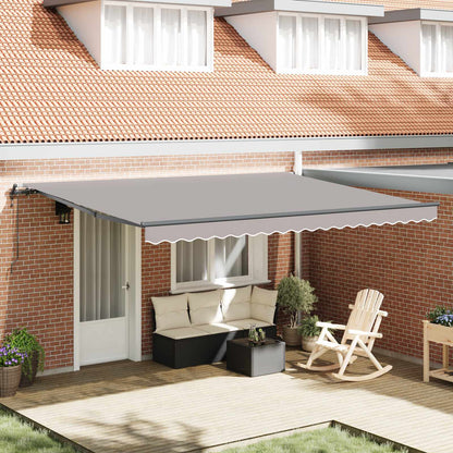 Tenda retrattile Grigio Chiaro 450 × 350 cm Tessuto e Alluminio | homemem39