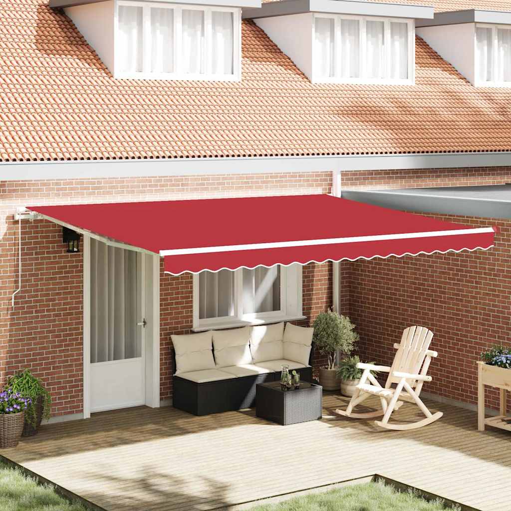 Tenda da Sole Rosso 4,5 × 3,5 m Poliestere e metallo - homemem39