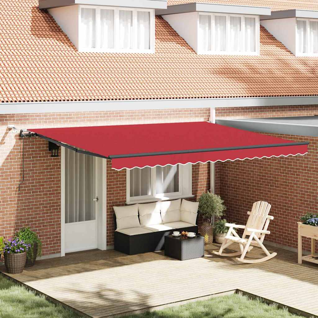 Tenda Retrattile con Rosso 450 × 350 cm Tessuto - homemem39