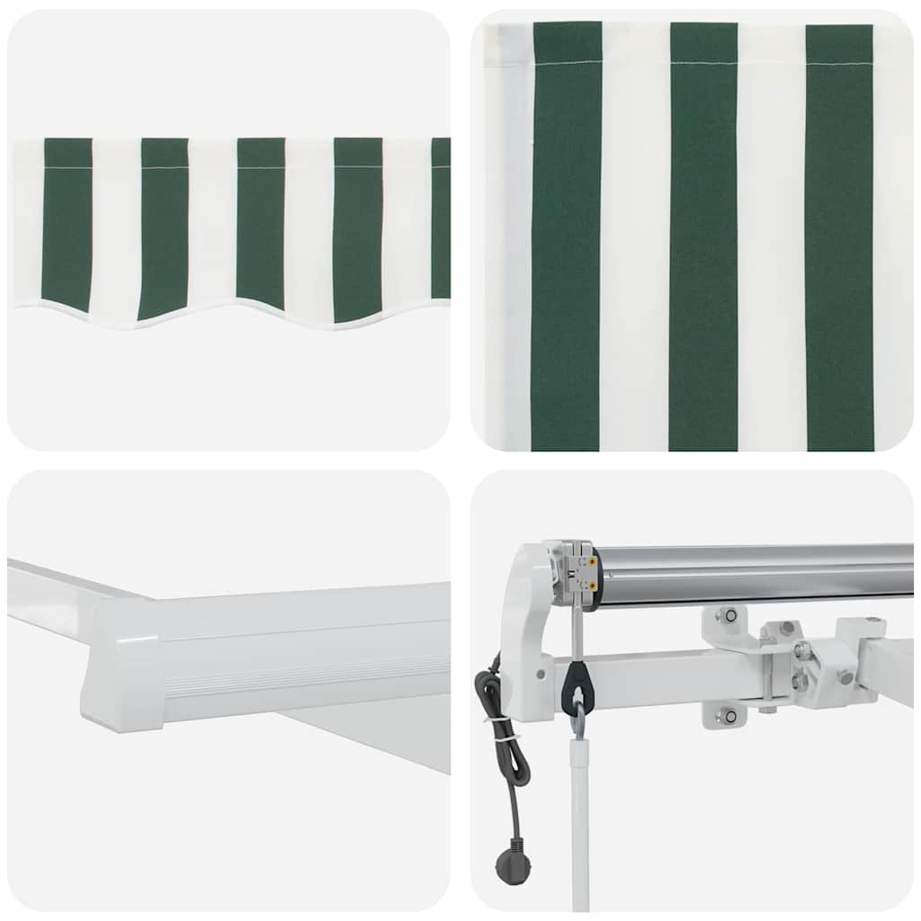 Tettuccio Elettrico Retrattile Verde e Bianco 450 × 350 cm | homemem39