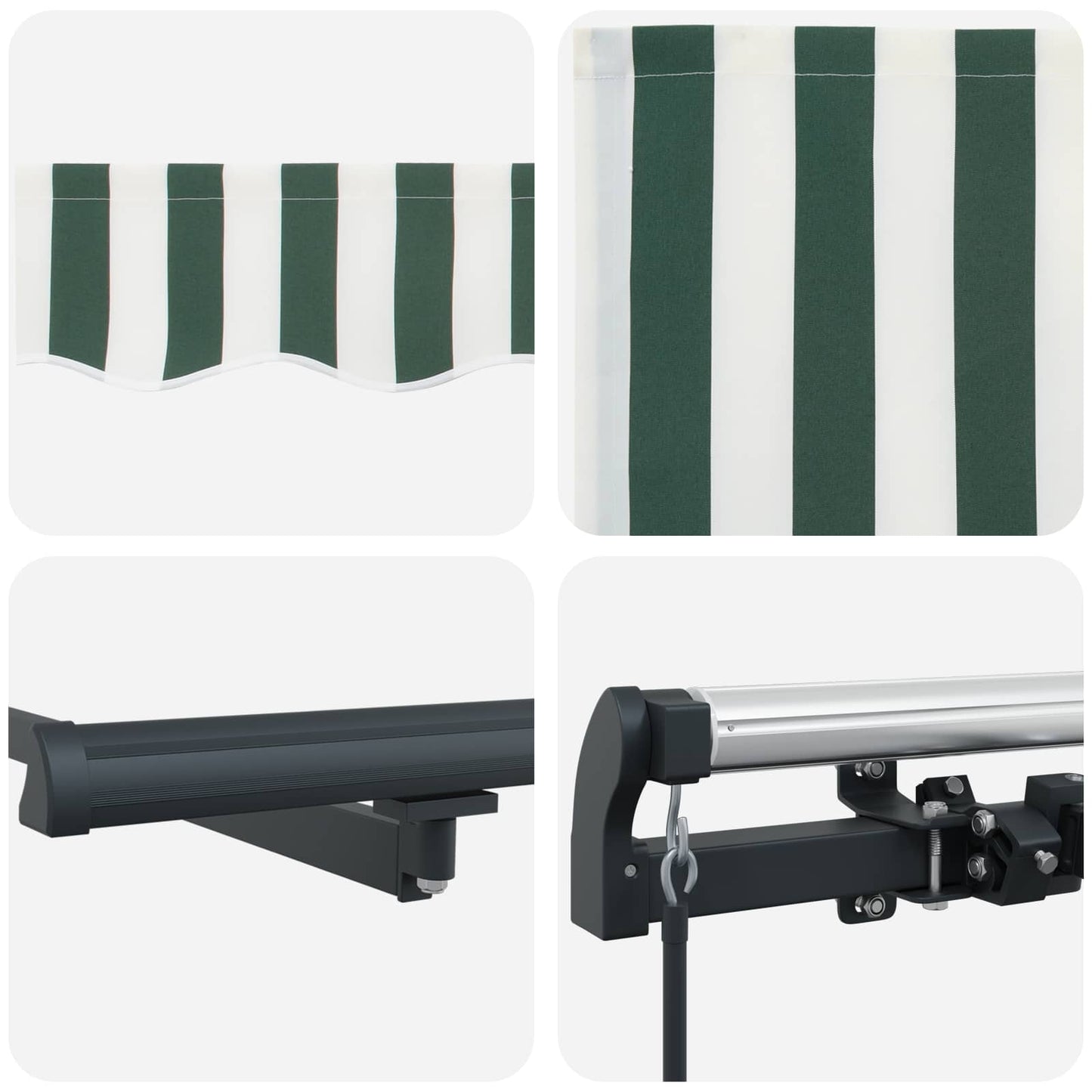 Tenda Retrattile Verde e Bianco 450 × 350 cm | homemem39