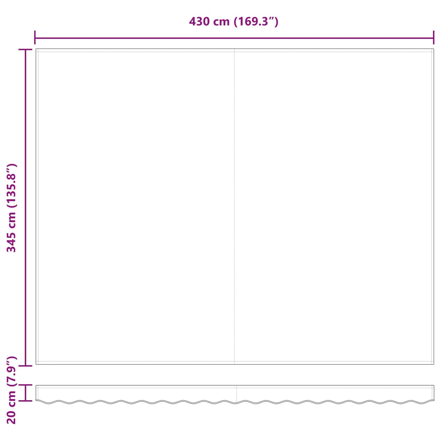 Tenda retrattile Verde e Bianco 450 × 350 cm