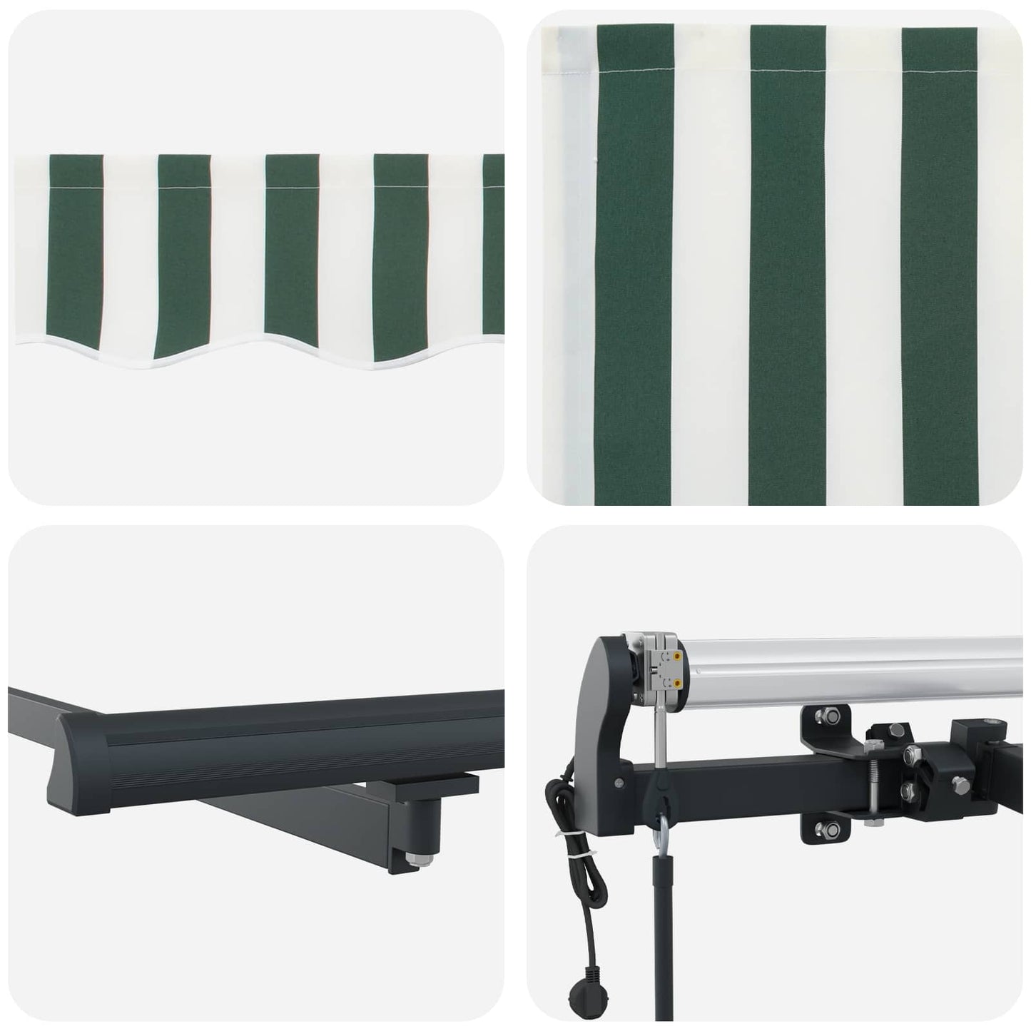 Tenda Retrattile Verde e Bianco 450 × 350 cm | homemem39