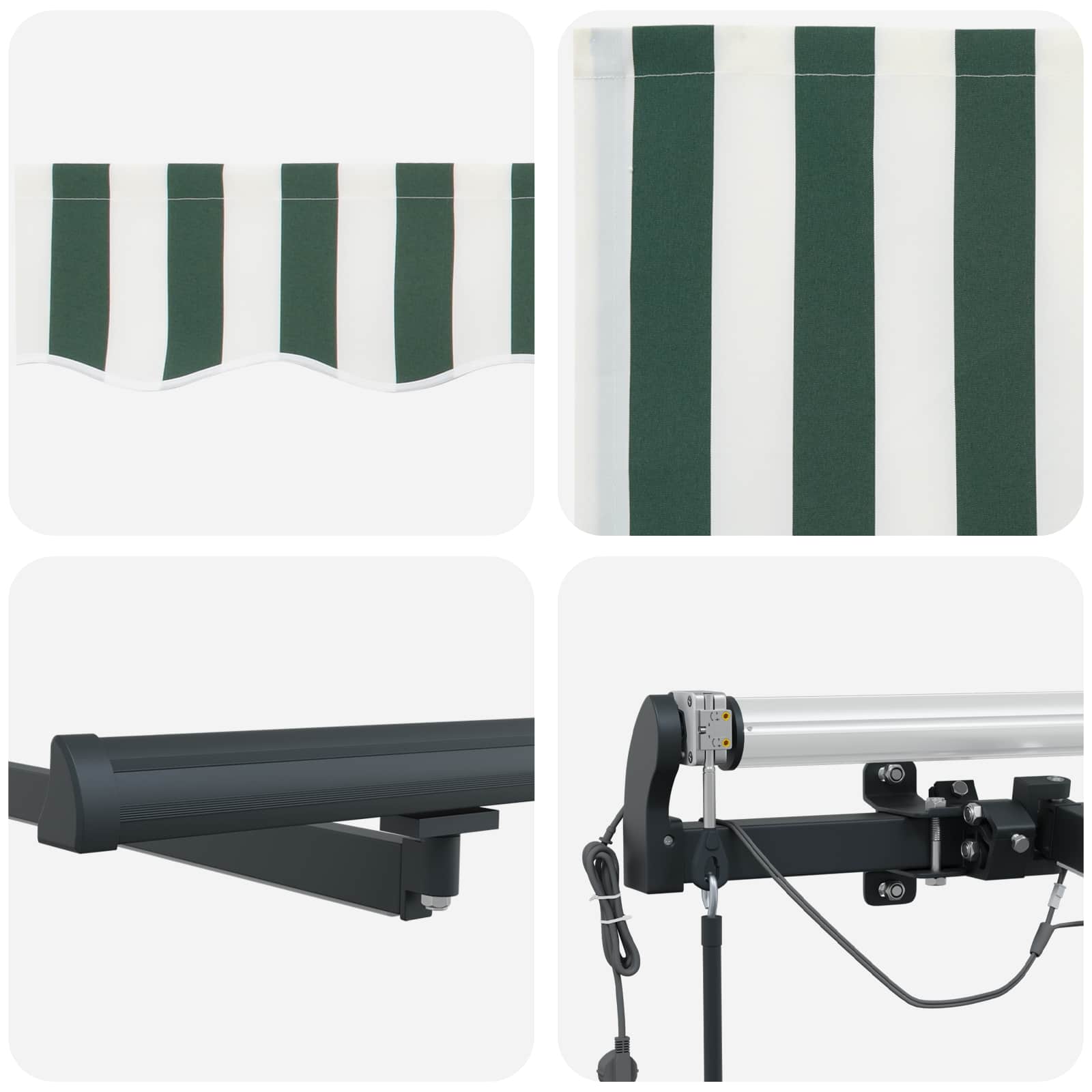 Tessuto per Tenda con Verde e Bianco 450 × 350 cm Poliestere | homemem39