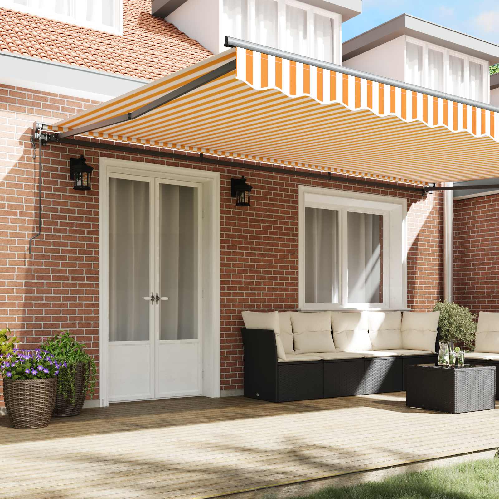 Struttura della tenda Giallo e Bianco 500 × 300 cm | homemem39