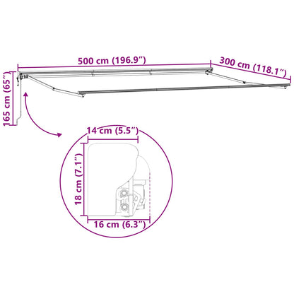 Tenda Retrattile Giallo e Bianco 500 × 300 cm