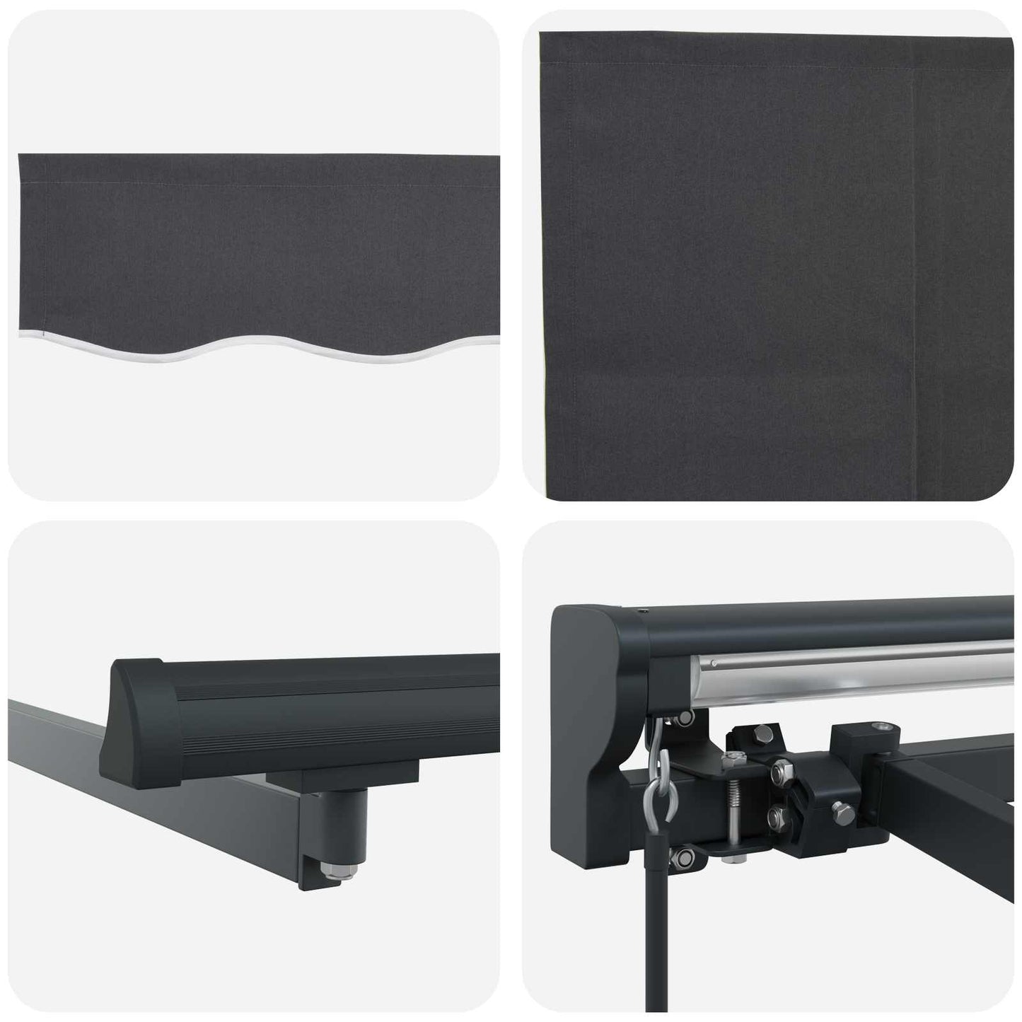 Tenda Retrattile Antracite 500 × 300 cm Poliestere e Alluminio | homemem39