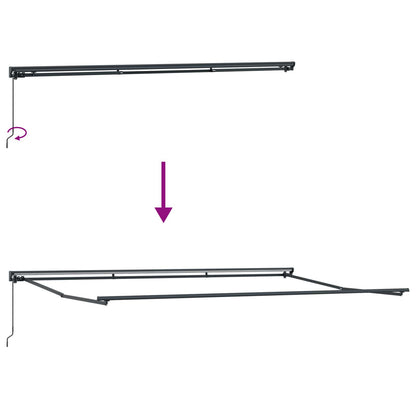 Tenda Retrattile Antracite 500 × 300 cm Poliestere e Alluminio