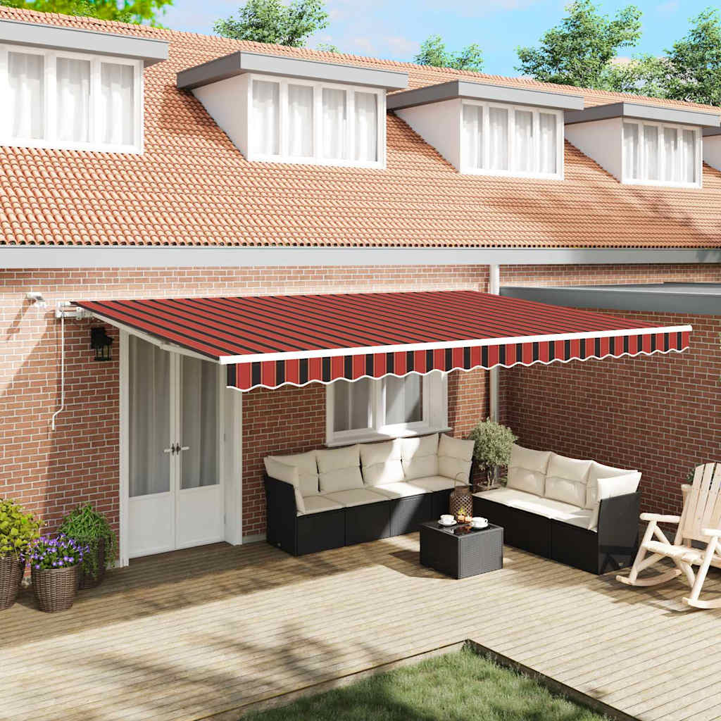 Tessuto per Tenda Arancione e Marrone 500 × 300 cm Poliestere