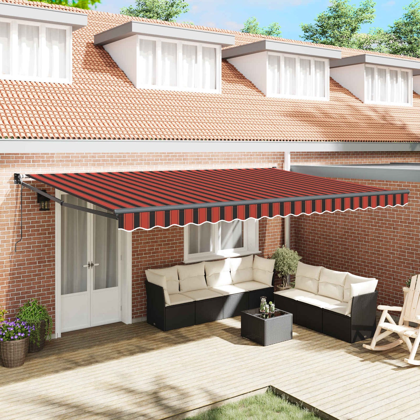 Tenda da Sole Arancione e Marrone 500 x 300 x 165 cm