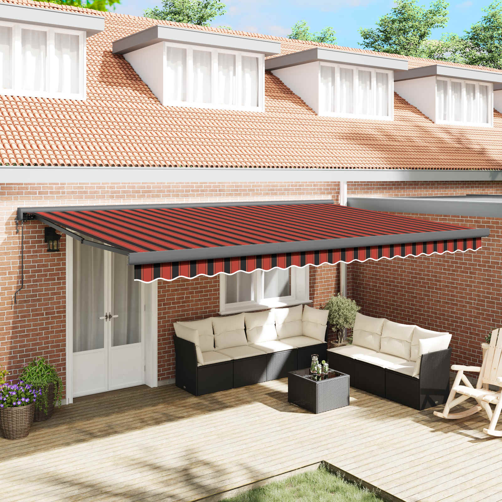 Tenda da Sole Arancione e Marrone 500 x 300 x 165 cm | homemem39