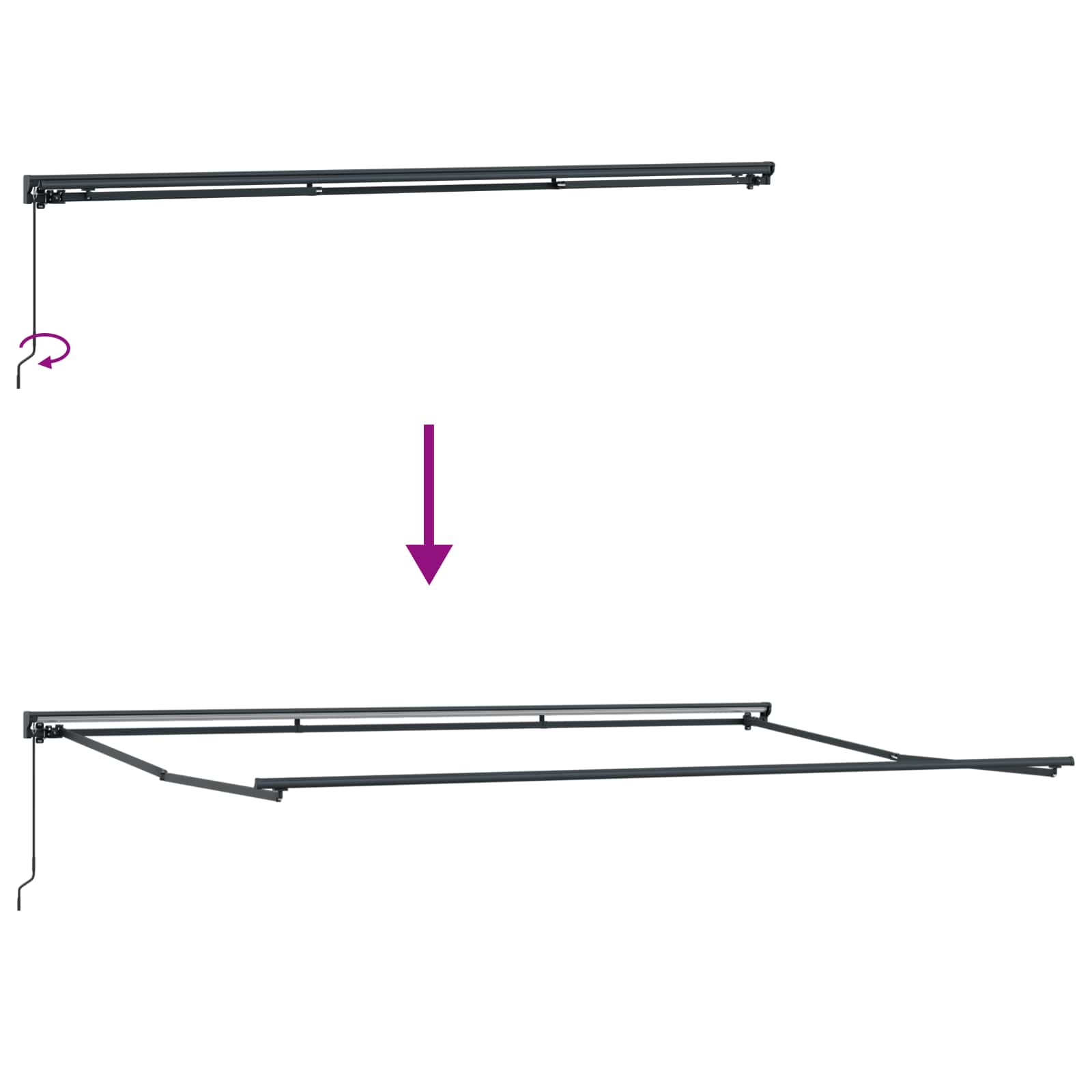 Struttura della tenda Antracite e Bianco 500 × 300 cm | homemem39