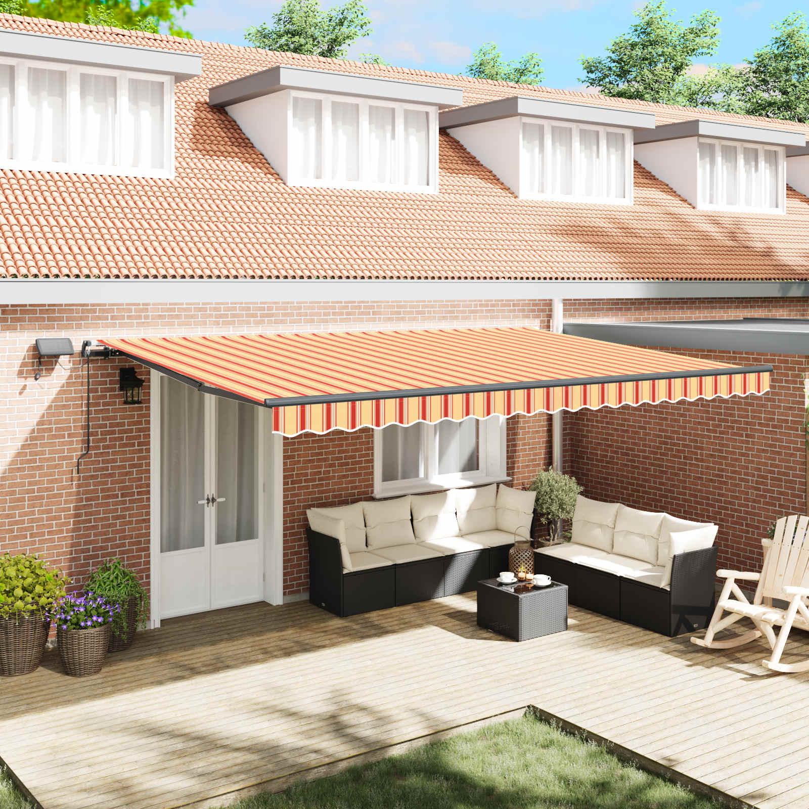Tenda retrattile Giallo e Arancione 500 × 300 cm | homemem39