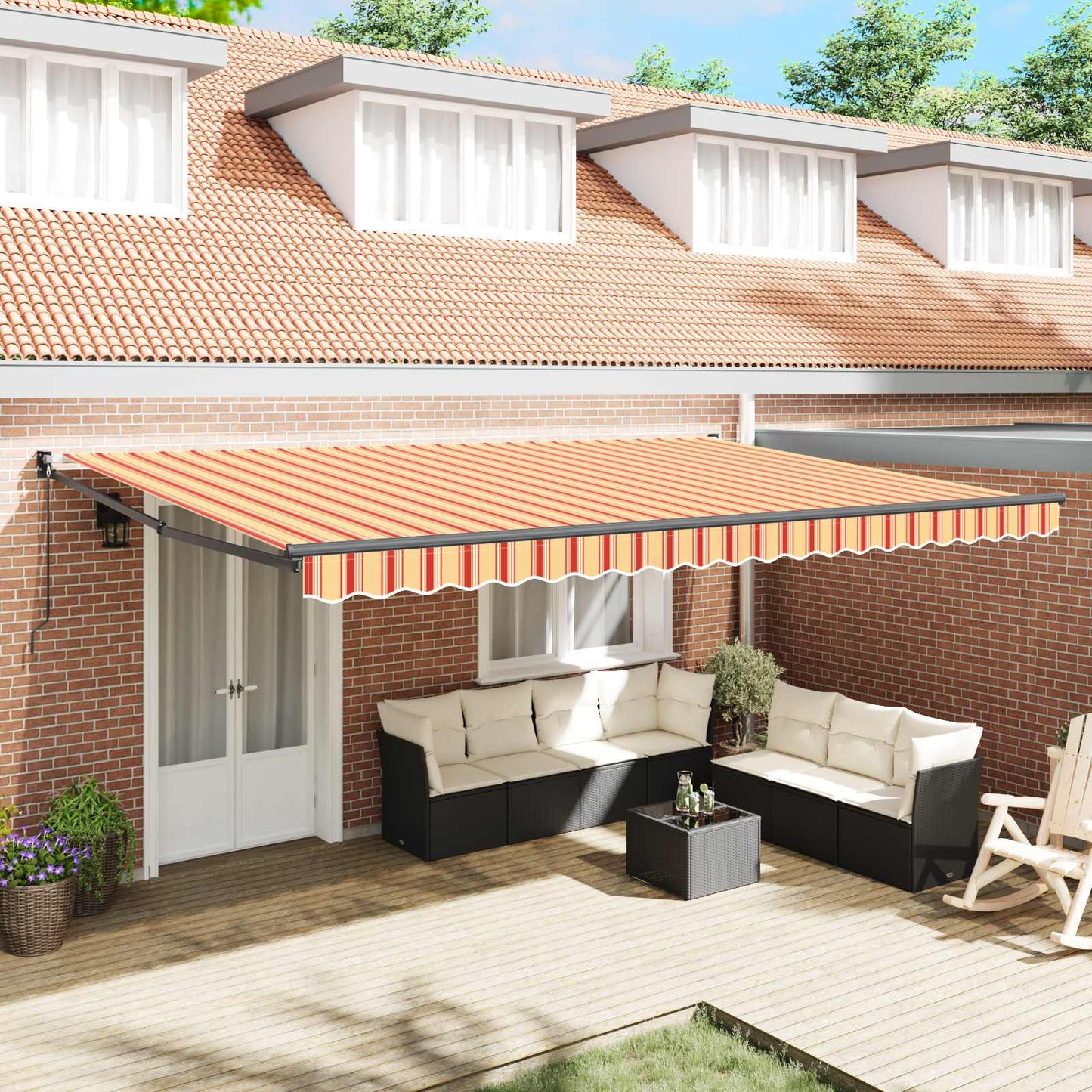 Tenda retrattile Giallo e Arancione 500 x 300 x 165 cm | homemem39