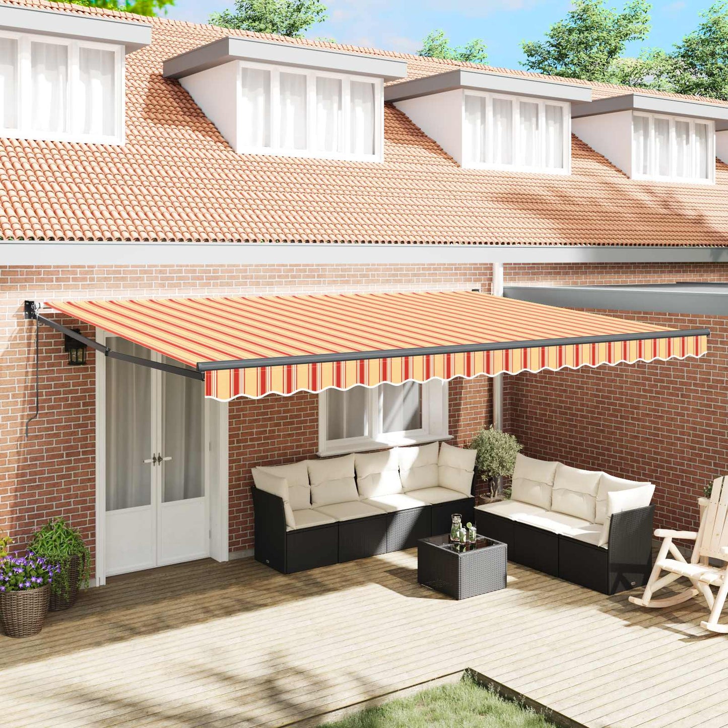 Tenda retrattile Crema 500 x 300 x 165 cm Poliestere e Metallo | homemem39