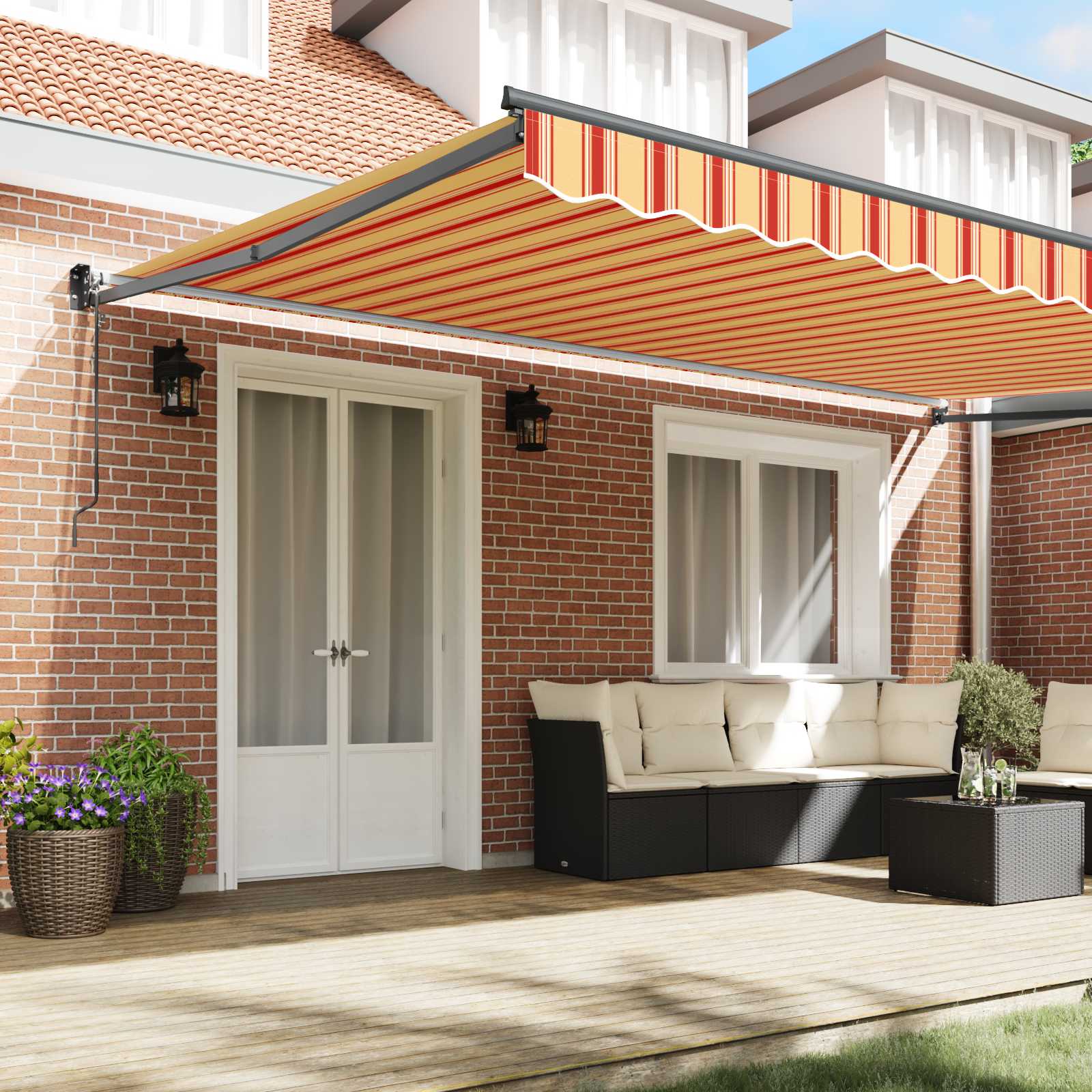 Tenda retrattile Crema 500 x 300 x 165 cm Poliestere e Metallo | homemem39