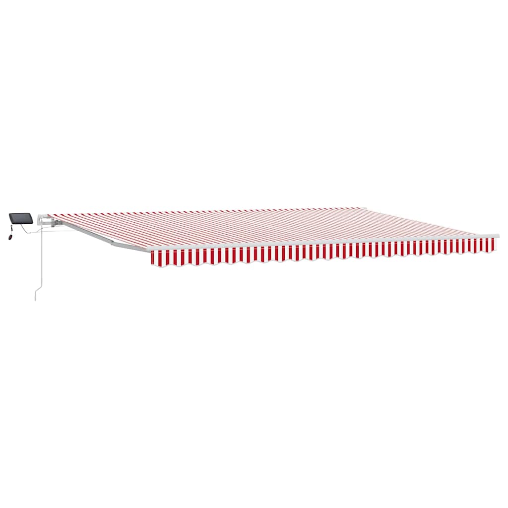 Tenda Retrattile Rosso e Bianco 500 × 300 cm Tessuto e acciaio | homemem39