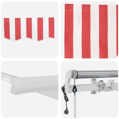 Tenda retrattile Rosso e Bianco 500 × 300 cm | homemem39