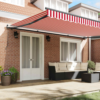 Tenda retrattile Rosso e Bianco 500 × 300 cm | homemem39