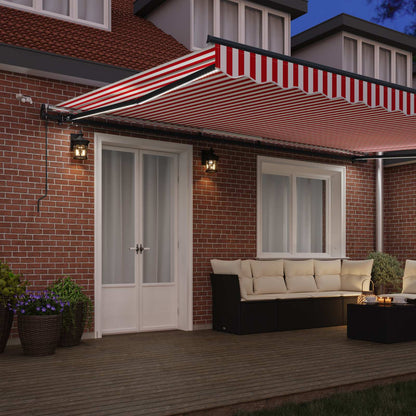 Tenda retrattile Rosso e Bianco 500 × 300 cm Poliestere | homemem39