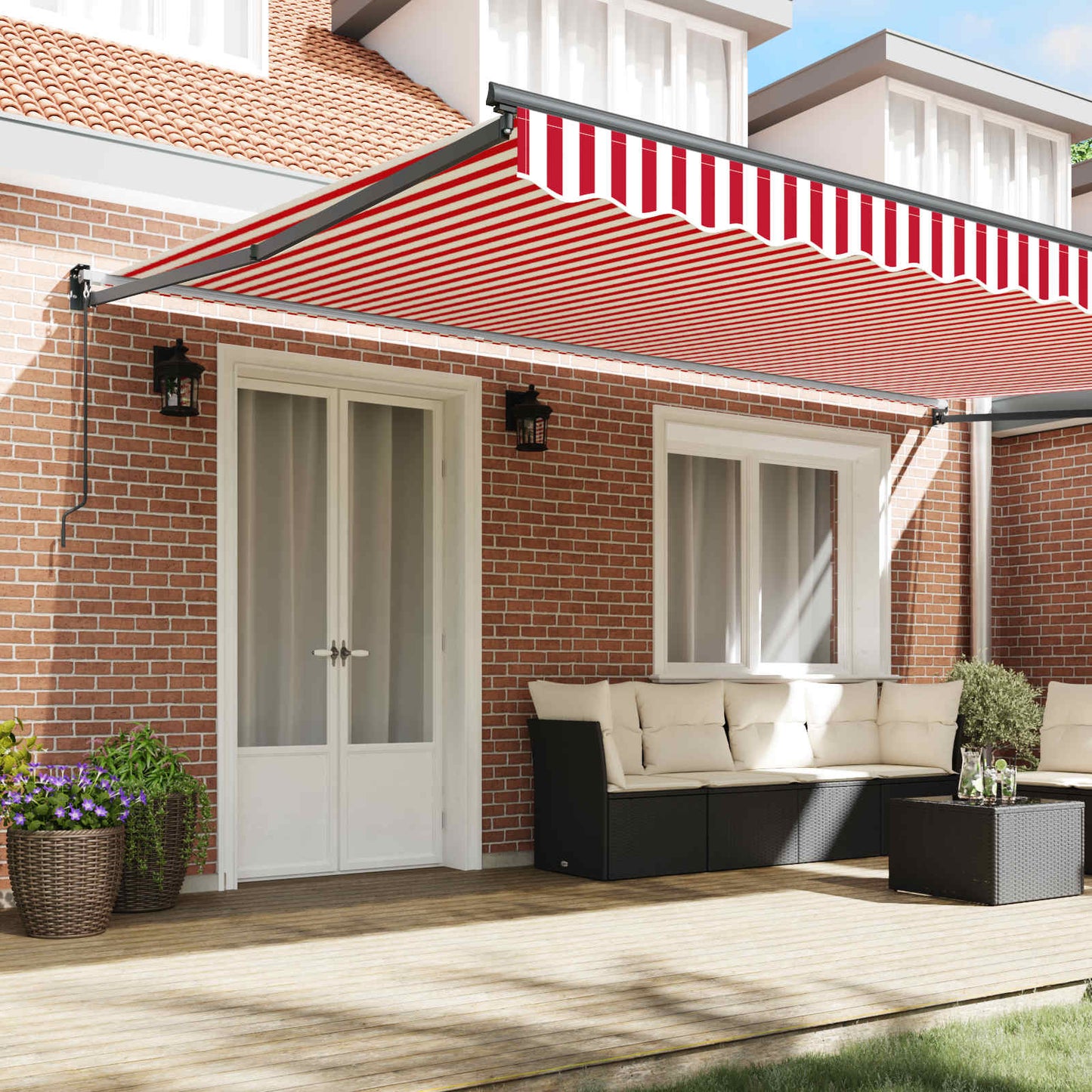 Tenda retrattile Rosso e Bianco 500 x 300 x 165 cm | homemem39