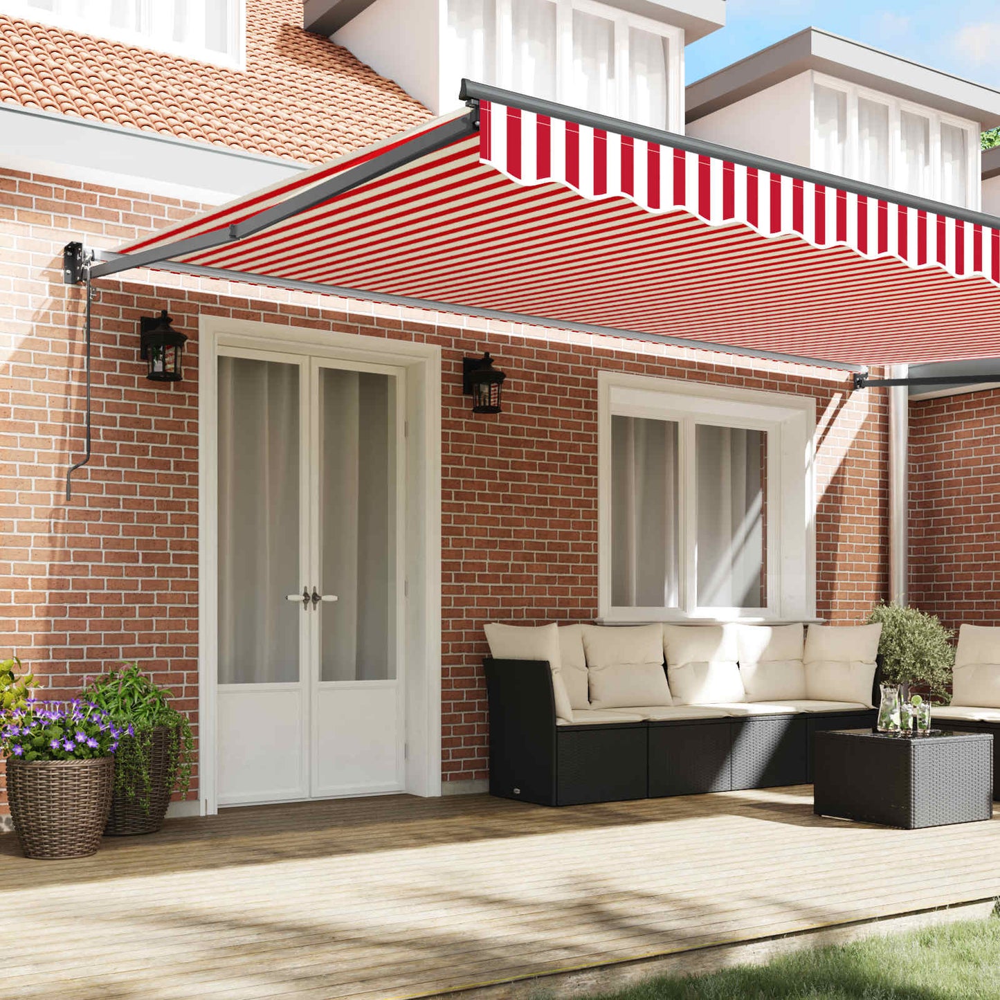 Tenda retrattile Rosso e Bianco 500 x 300 x 165 cm | homemem39
