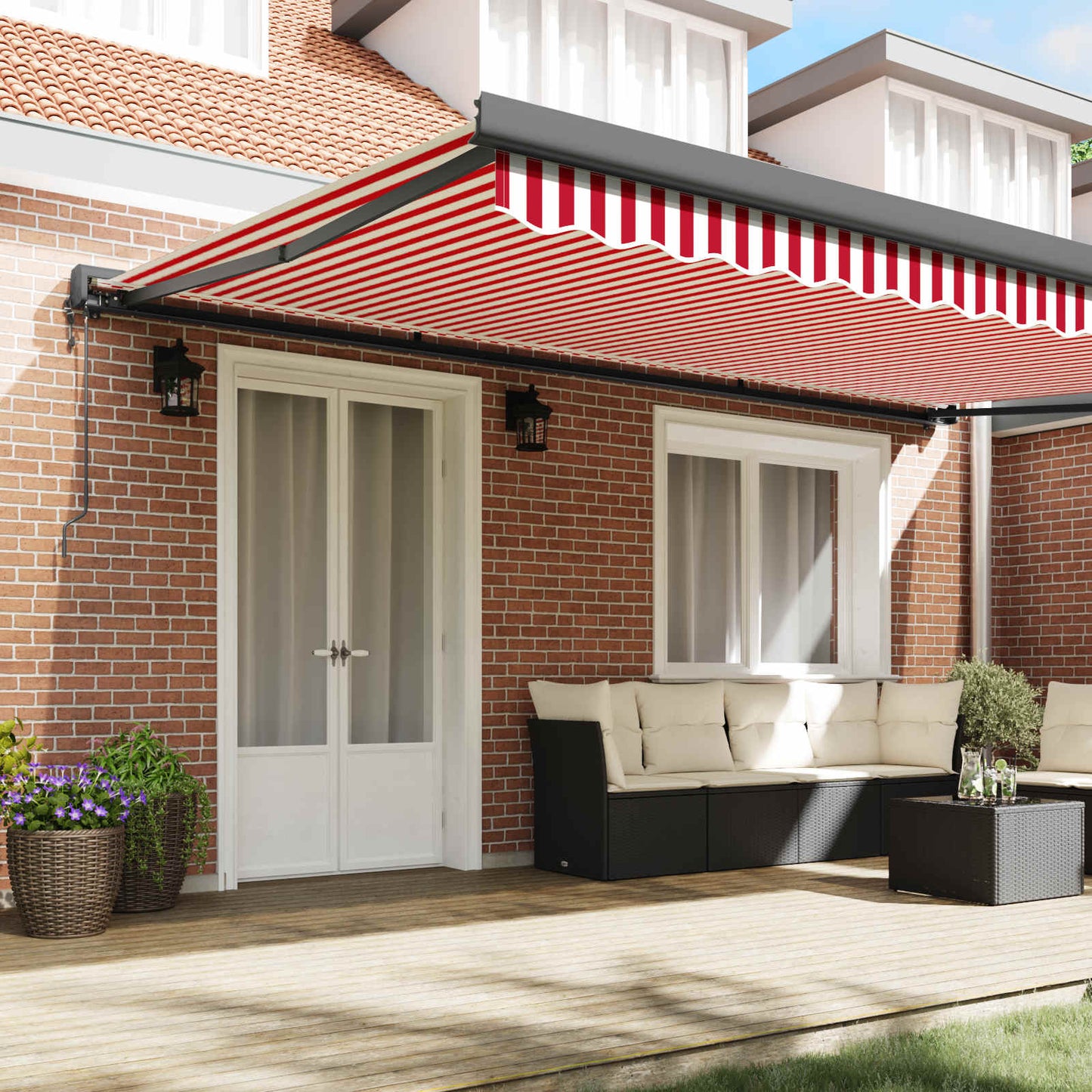 Tenda retrattile Rosso e Bianco 500 x 300 x 165 cm | homemem39