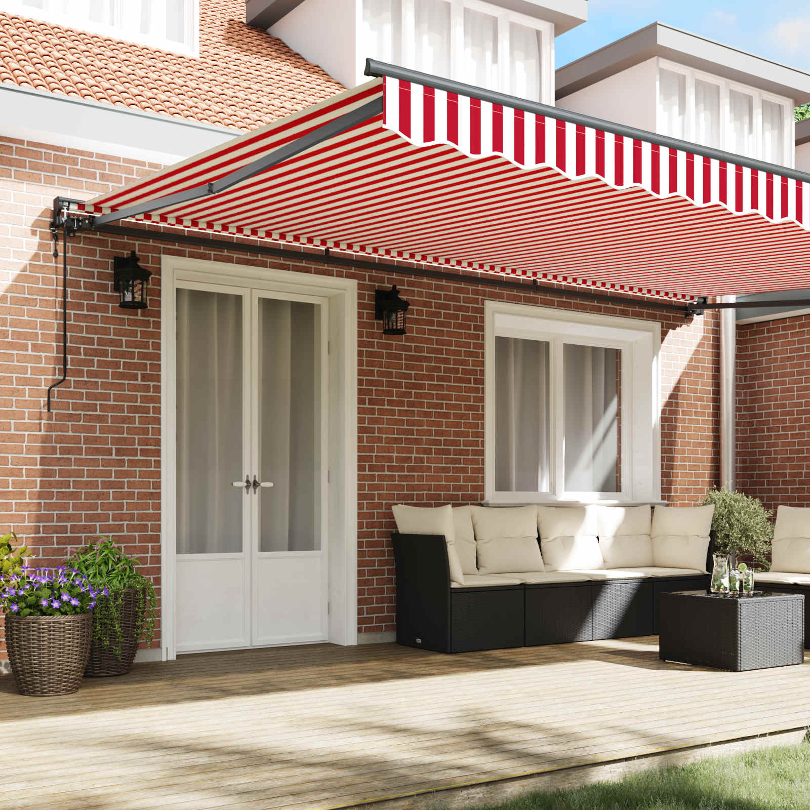 Struttura della tenda Rosso e Bianco 500 × 300 cm | homemem39