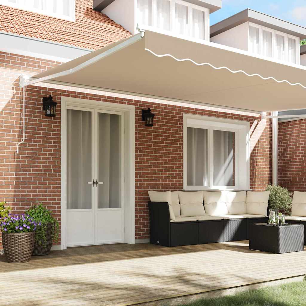 Tenda da Sole Beige 500 x 300 x 165 cm Poliestere e Metallo