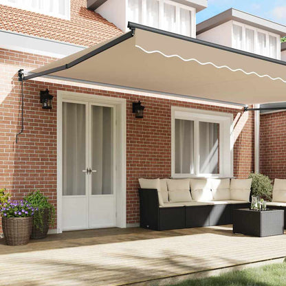 Tenda da Sole Beige 500 x 300 x 165 cm Poliestere e Metallo
