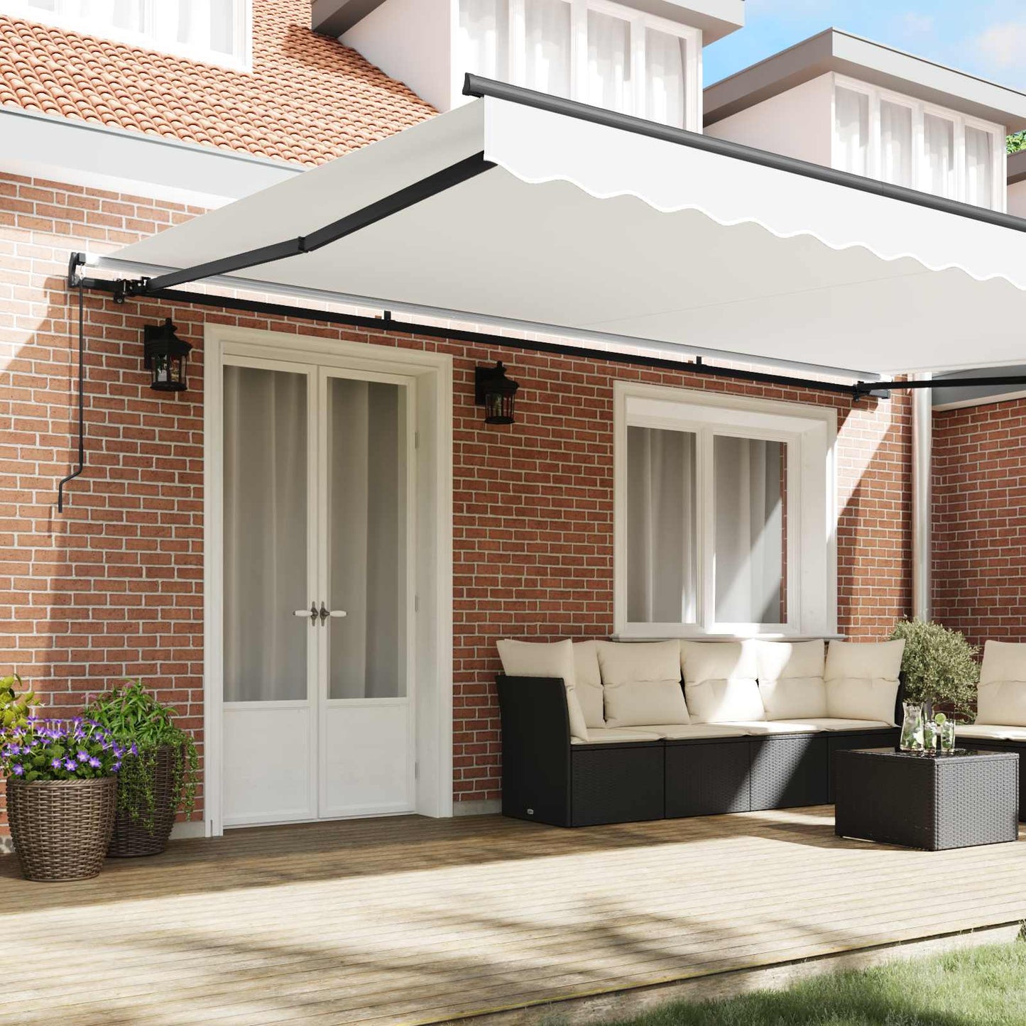 Tenda retrattile Bianco 500 × 300 cm Poliestere e Alluminio | homemem39
