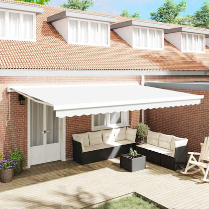 Tenda retrattile Bianco 500 x 300 x 165 cm Tessuto e Metallo | homemem39
