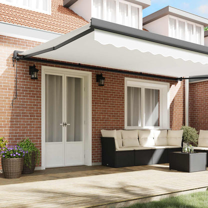 Tenda retrattile Bianco 500 x 300 x 165 cm Tessuto e Metallo | homemem39