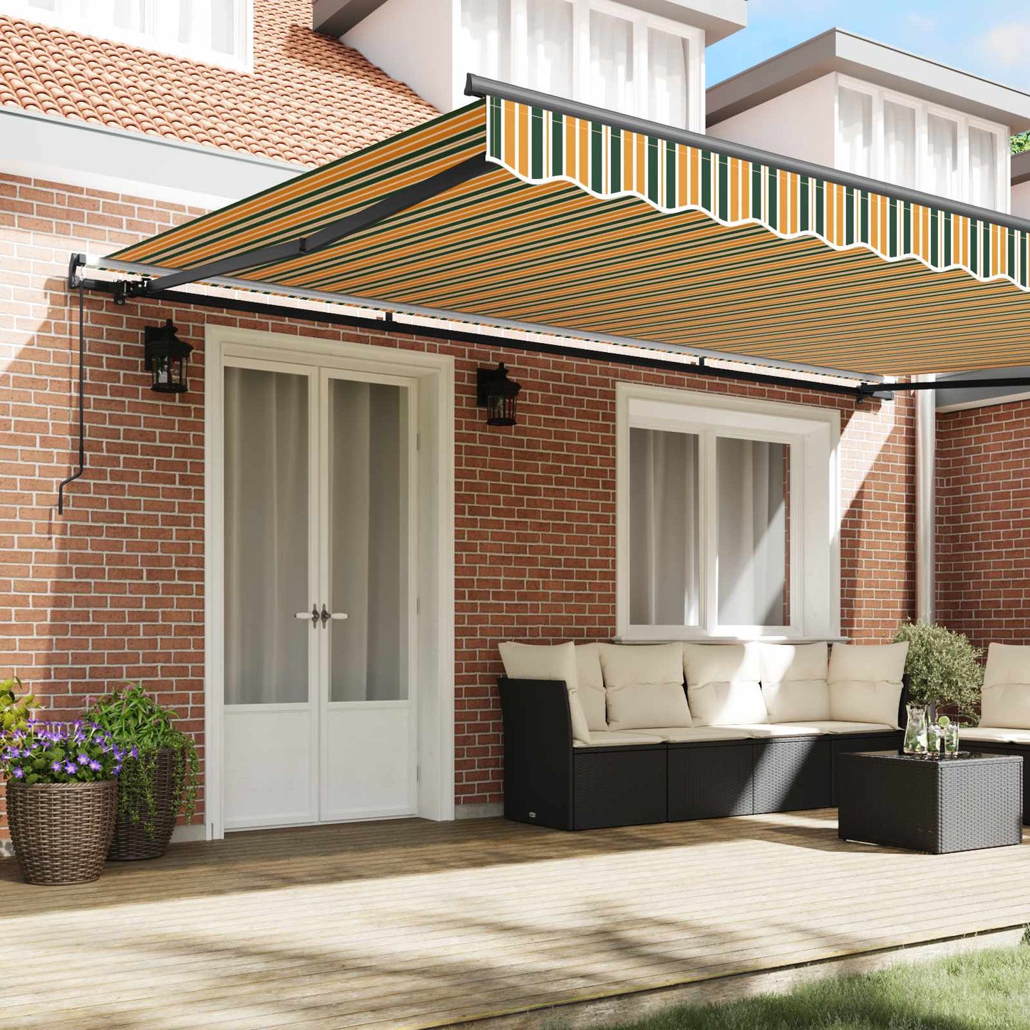Tenda retrattile Verde e giallo 500 × 300 cm | homemem39