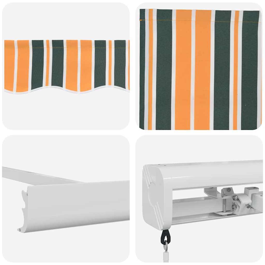 Tenda retrattile Verde e Giallo 500 × 300 cm Tela e Alluminio | homemem39