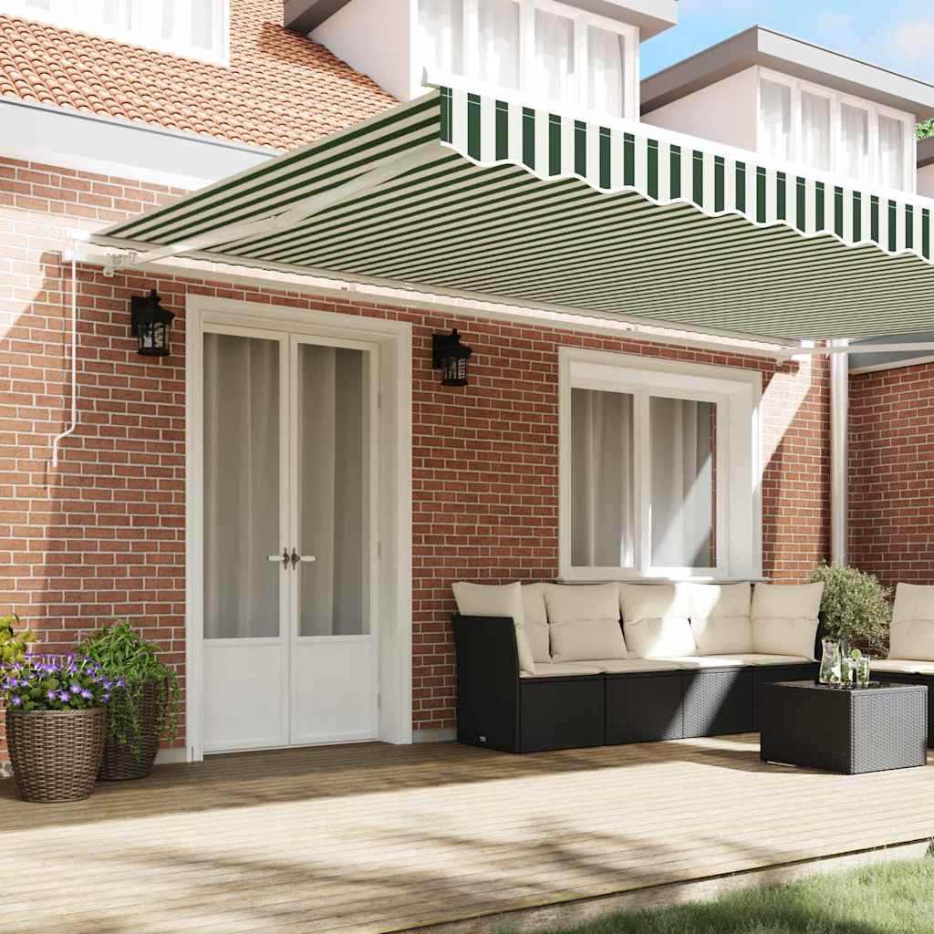 Tenda retrattile Verde e Bianco 500 × 300 cm | homemem39