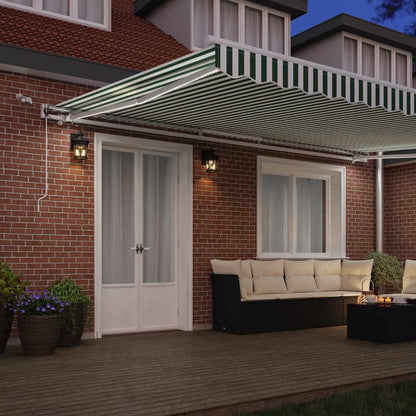 Tenda retrattile Verde e Bianco 500 × 300 cm Poliestere | homemem39