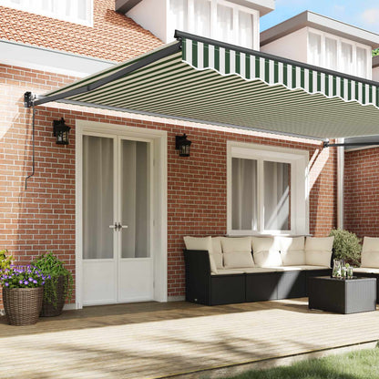 Tenda retrattile Verde e Bianco 500 × 300 cm | homemem39