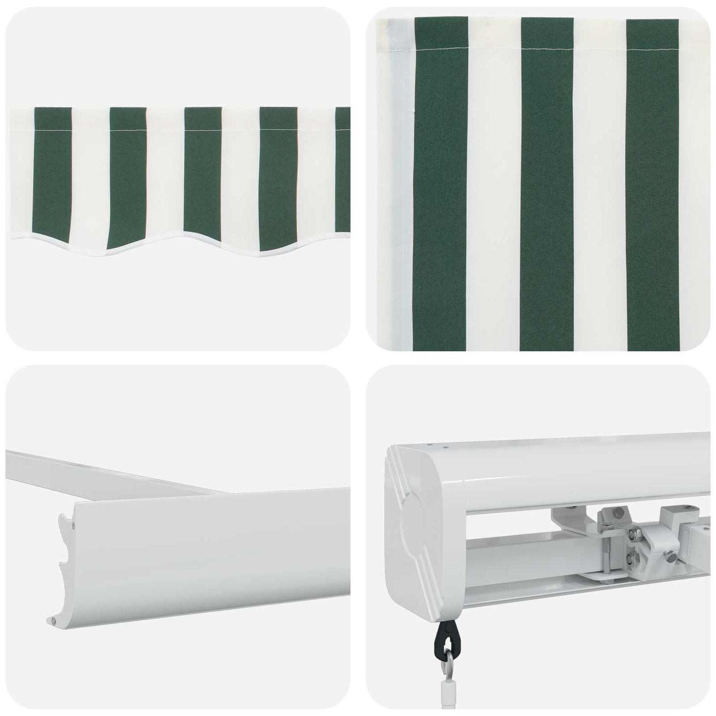 Tenda retrattile Verde e Bianco 500 × 300 cm Tela e Alluminio | homemem39
