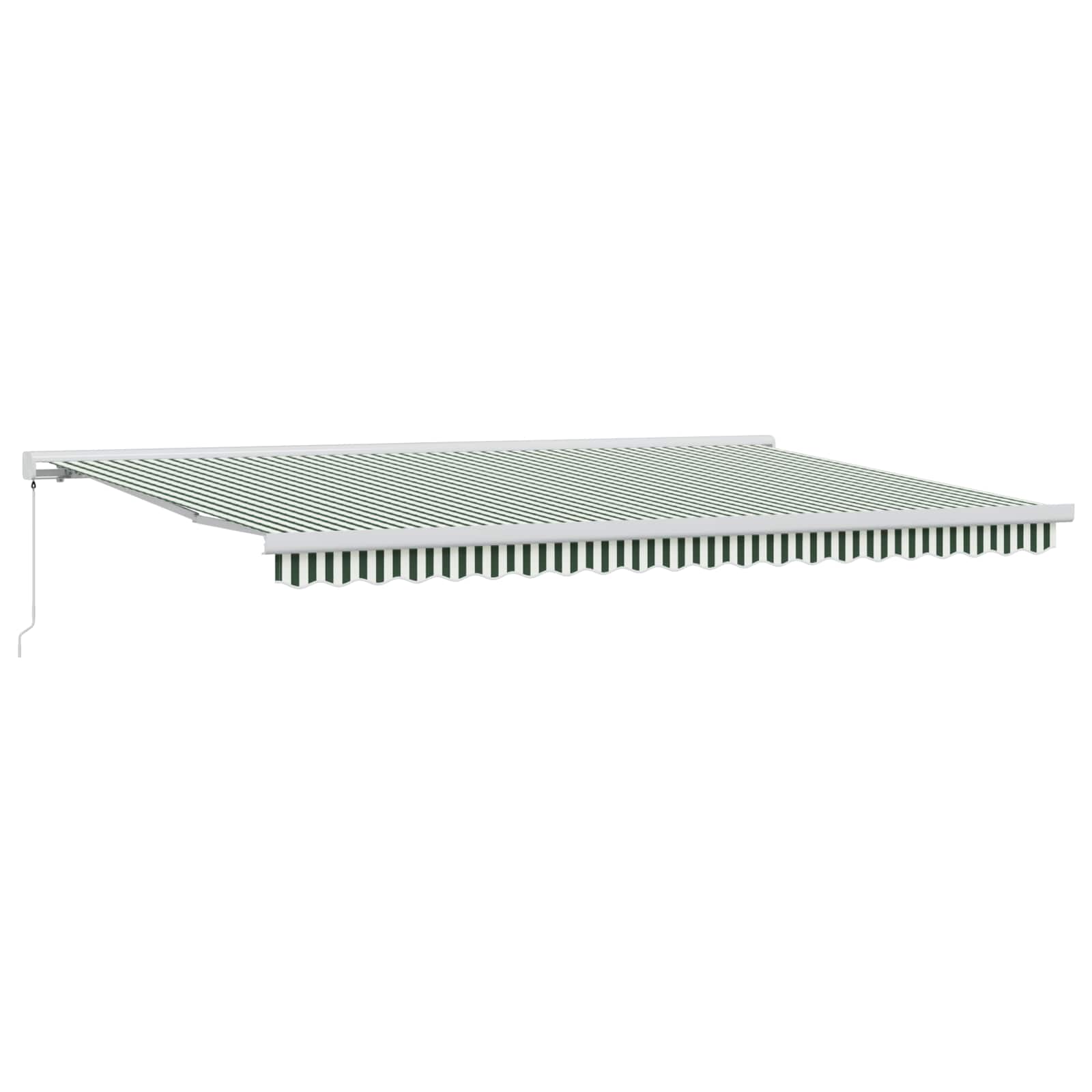 Tenda retrattile Verde e Bianco 500 × 300 cm Tela e Alluminio | homemem39