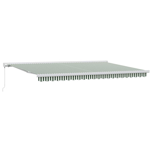 Tenda retrattile Verde e Bianco 500 × 300 cm Tela e Alluminio | homemem39