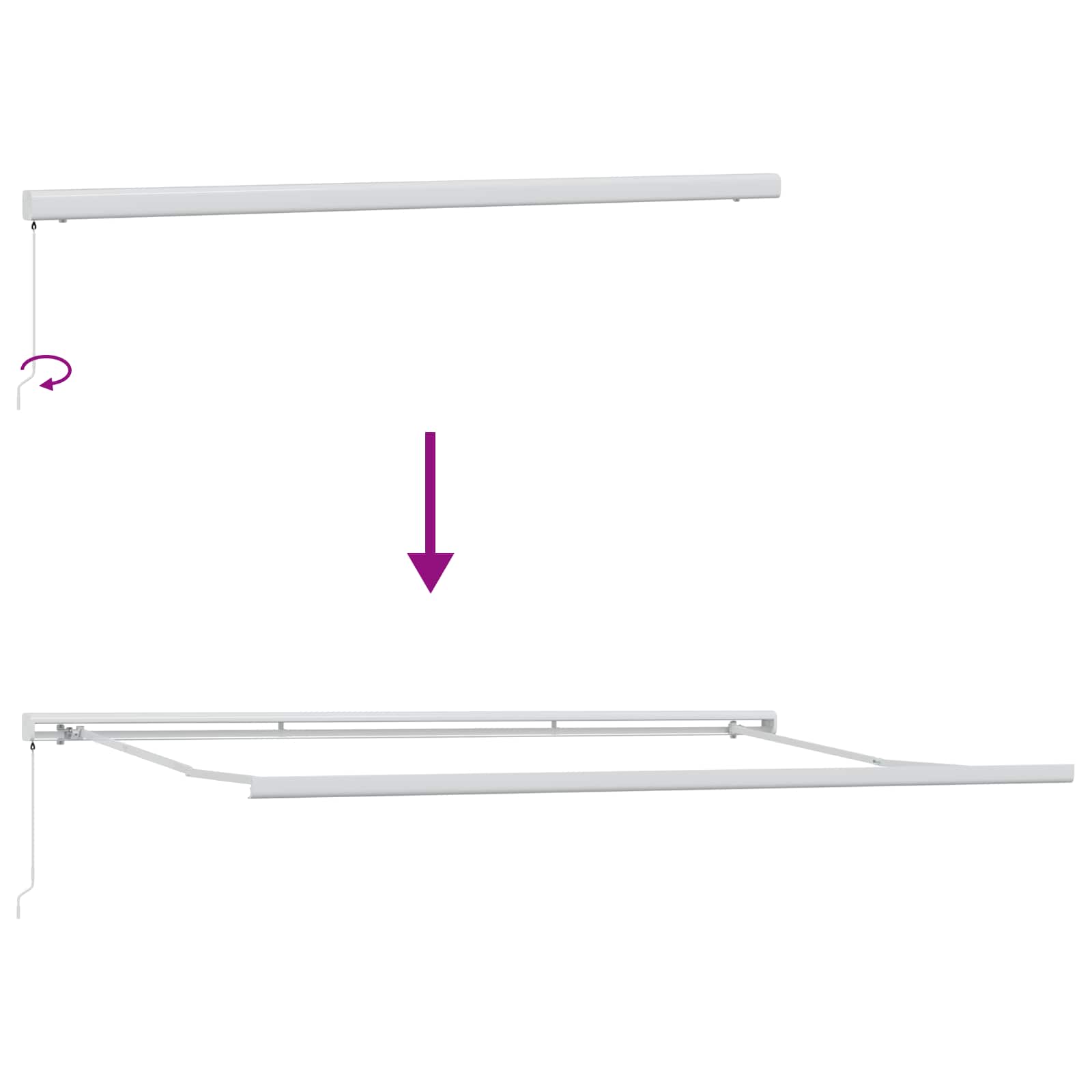 Tenda retrattile Verde e Bianco 500 × 300 cm Tela e Alluminio | homemem39