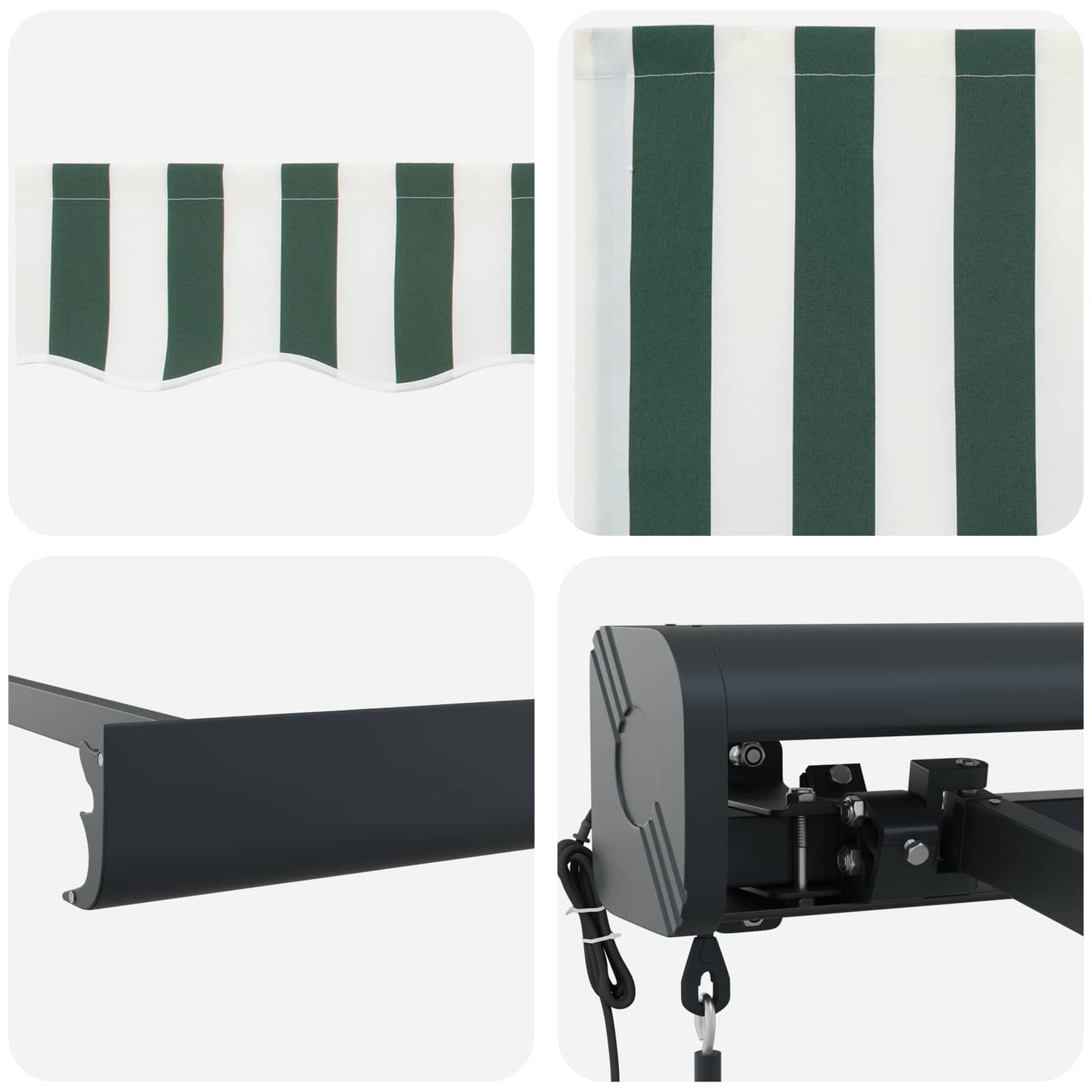 Tenda da Sole Verde e Bianco 500 x 300 x 165 cm | homemem39