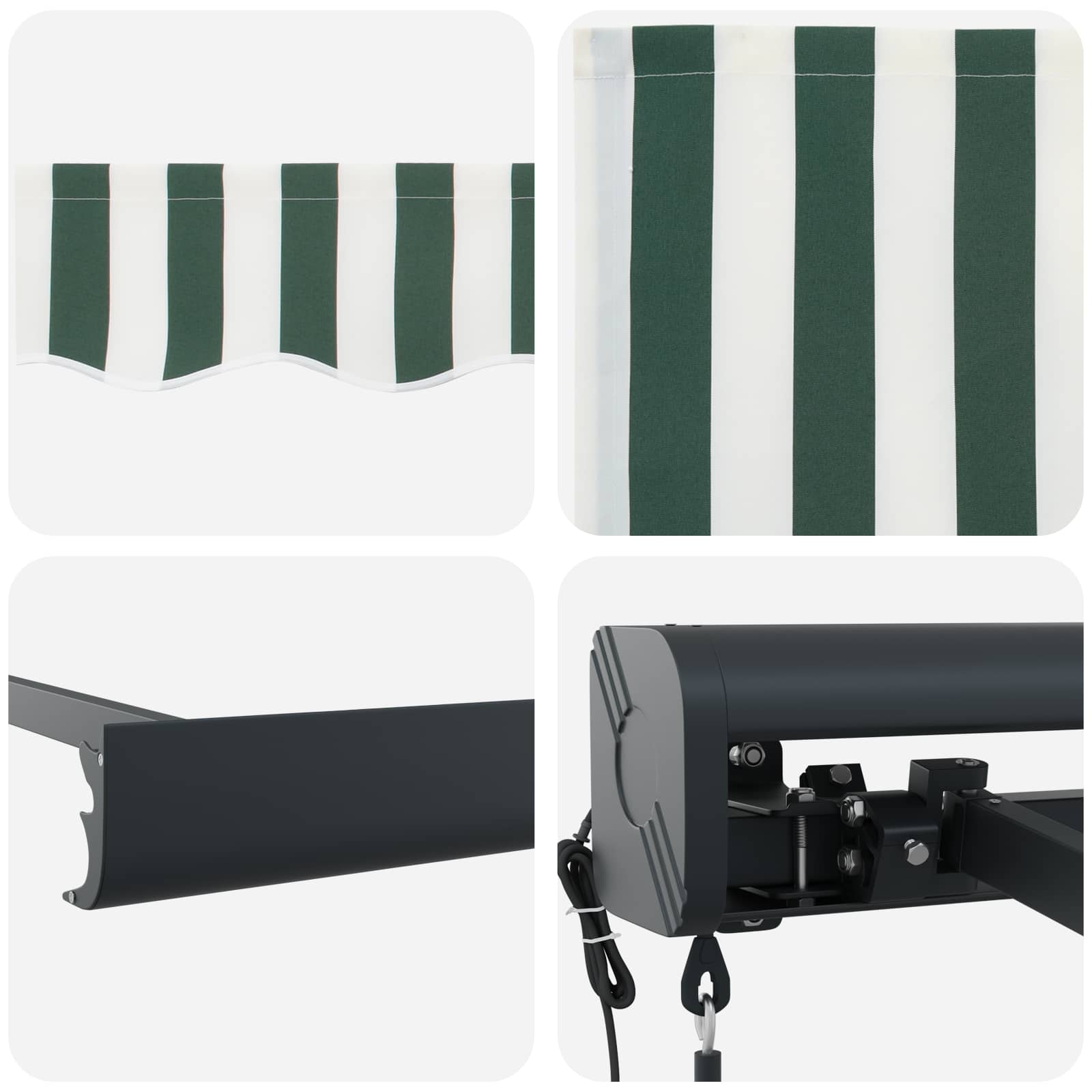 Tenda da Sole Verde e Bianco 500 x 300 x 165 cm | homemem39