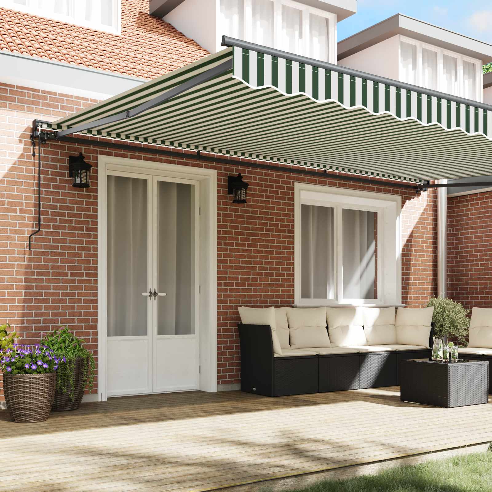 Struttura della tenda Verde e Bianco 500 × 300 cm | homemem39