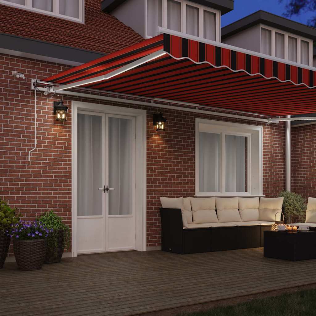 Tessuto per Tenda Arancione e Marrone 500 × 350 cm Poliestere