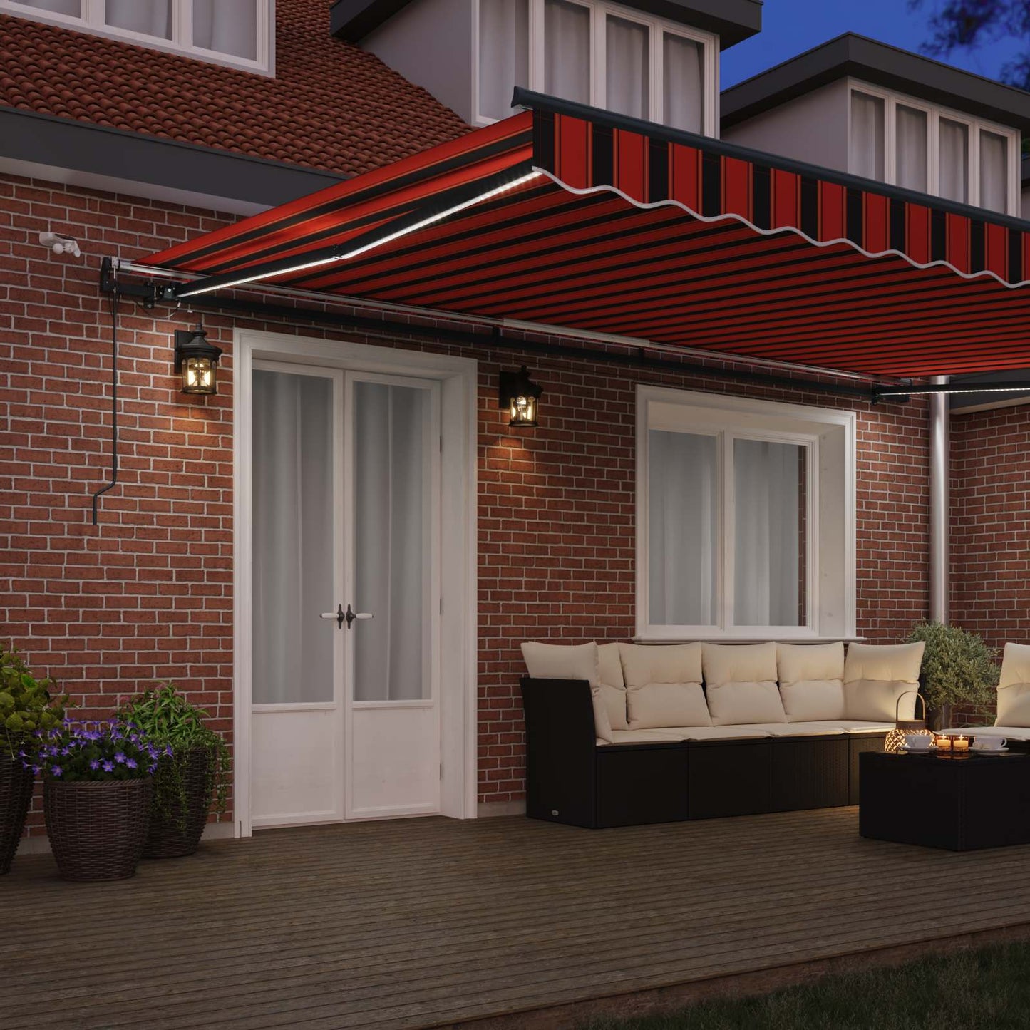 Tessuto per Tenda arancione e marrone 500 × 350 cm Poliestere