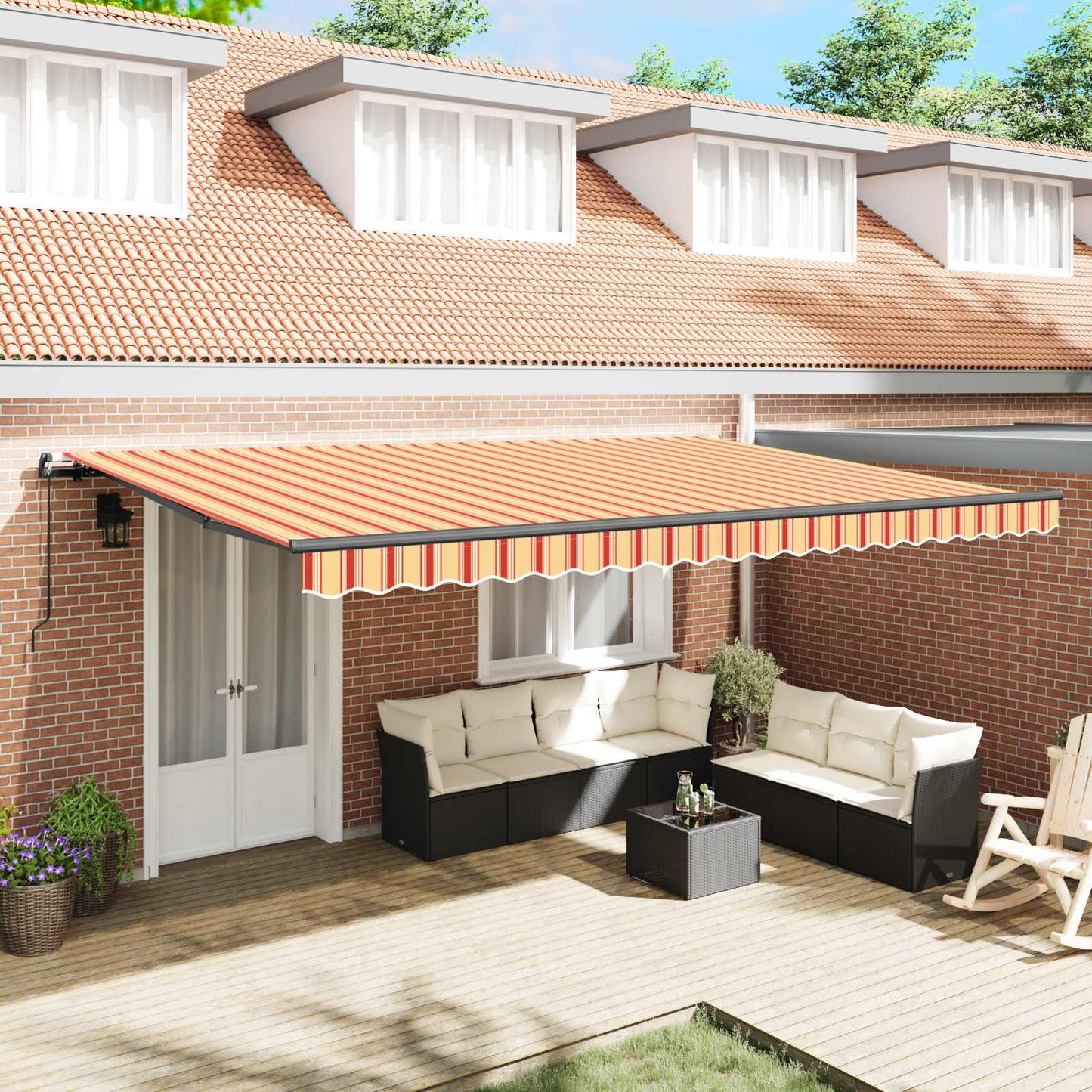 Tenda Retrattile Giallo e Arancione 500 × 350 cm | homemem39